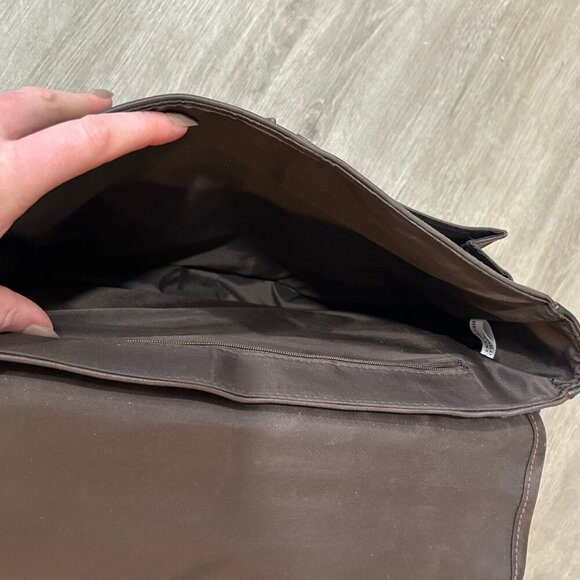 Rosetti Brown Faux Leather Vinyl Satchel Bag Purse Adjustable Strap - Picture 4 of 9